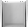Mexen Velar Duo drzwi prysznicowe rozsuwane 180 cm, szron, gun gray szczotkowany - 871-180-000-32-66