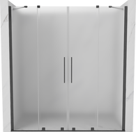Mexen Velar Duo drzwi prysznicowe rozsuwane 180 cm, szron, gun gray szczotkowany - 871-180-000-32-66