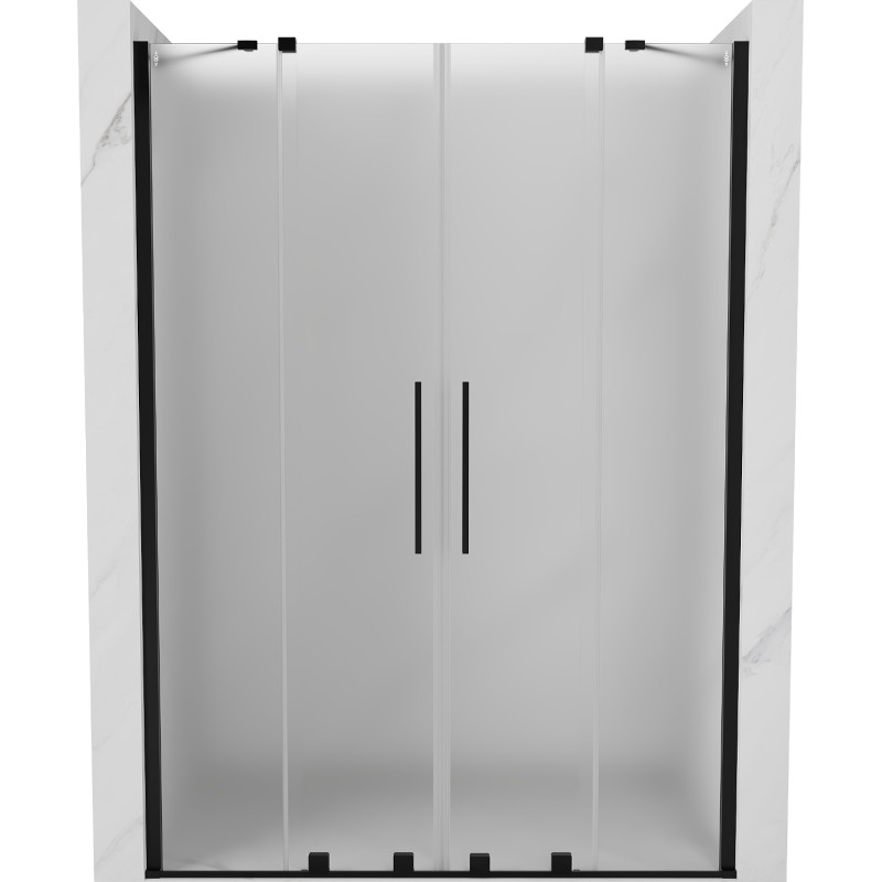 Mexen Velar Duo sliding shower door 150 cm, frost, black - 871-150-000-32-70