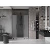 Mexen Velar Duo drzwi prysznicowe rozsuwane 150 cm, szron, czarne - 871-150-000-32-70