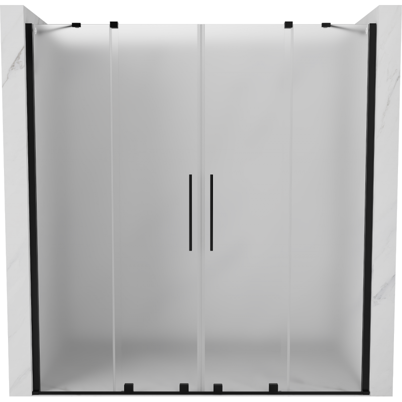 Mexen Velar Duo sliding shower door 180 cm, frosted, black - 871-180-000-32-70