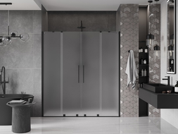 Mexen Velar Duo porte de douche coulissantes 200 cm, givre, noir - 871-200-000-32-70