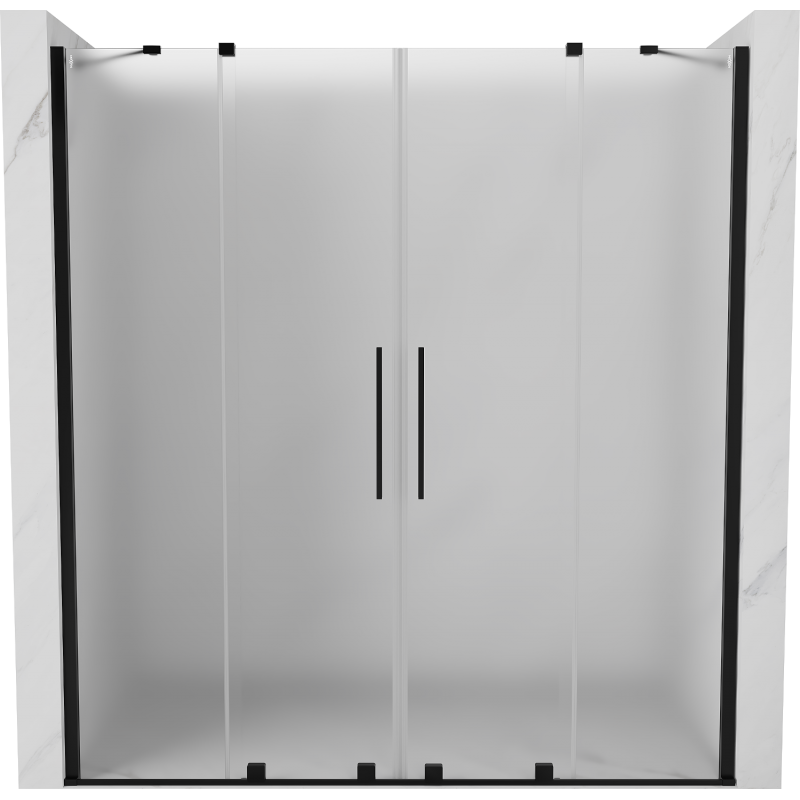 Mexen Velar Duo sliding shower doors 200 cm, frost, black - 871-200-000-32-70