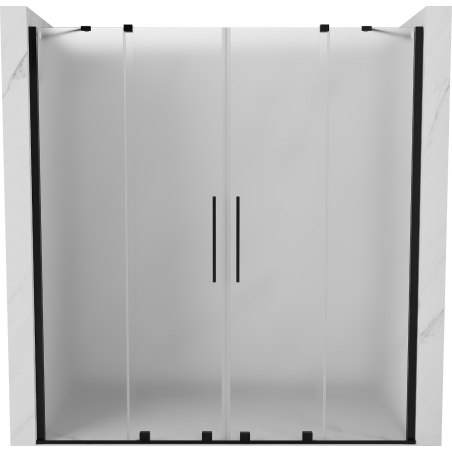 Mexen Velar Duo 200 cm Sliding Shower Door, Frosted, Black - 871-200-000-32-70
