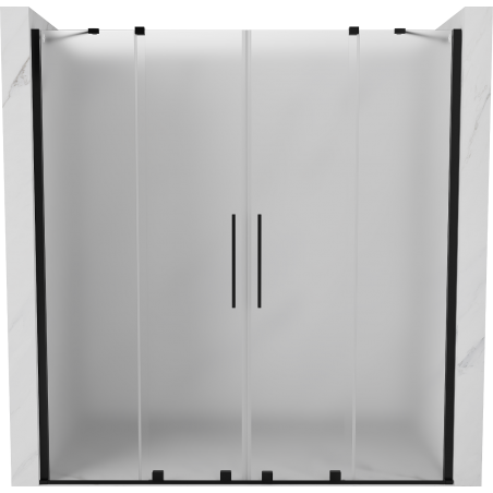 Mexen Velar Duo drzwi prysznicowe rozsuwane 170 cm, szron, czarne - 871-170-000-32-70