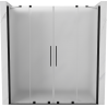 Mexen Velar Duo drzwi prysznicowe rozsuwane 170 cm, szron, czarne - 871-170-000-32-70