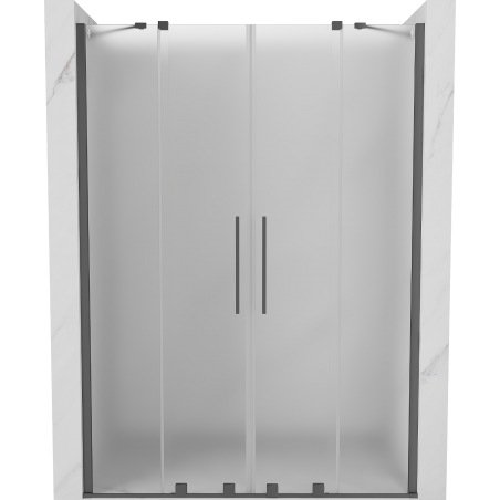 Mexen Velar Duo drzwi prysznicowe rozsuwane 140 cm, szron, gun metal - 871-140-000-32-95