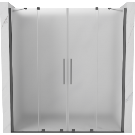 Mexen Velar Duo sliding shower door 170 cm, frost, gun metal - 871-170-000-32-95