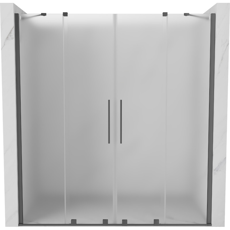 Mexen Velar Duo lükandduššide uksed 180 cm, härmatis, must metall - 871-180-000-32-95