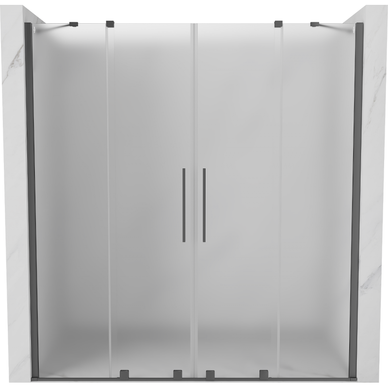Mexen Velar Duo puertas de ducha correderas 180 cm, escarchado, metal de arma - 871-180-000-32-95