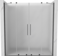 Mexen Velar Duo drzwi prysznicowe rozsuwane 180 cm, szron, gun metal - 871-180-000-32-95