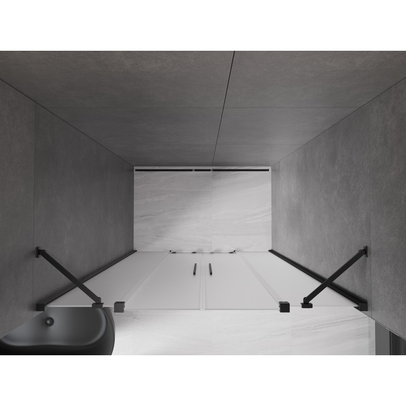Mexen Velar Duo drzwi prysznicowe rozsuwane 140 cm, szron, gun metal - 871-140-000-32-95