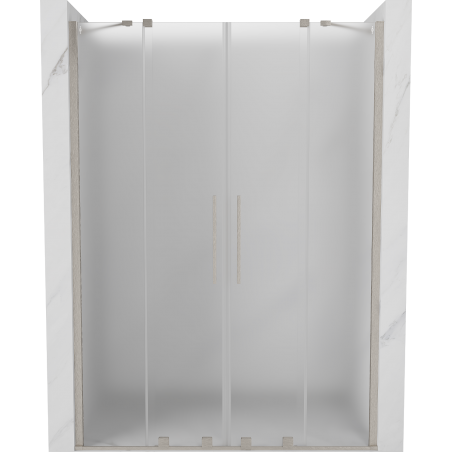 Mexen Velar Duo sliding shower door 140 cm, frost, brushed nickel - 871-140-000-32-97