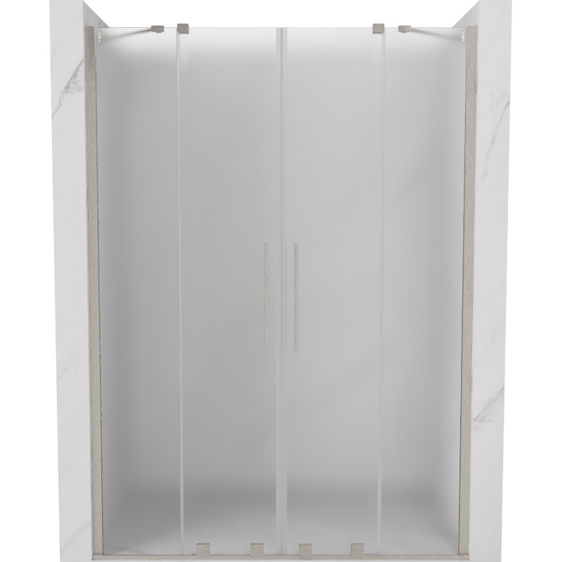 Mexen Velar Duo klizna tuš vrata 150 cm, mrazna, četkani nikal - 871-150-000-32-97