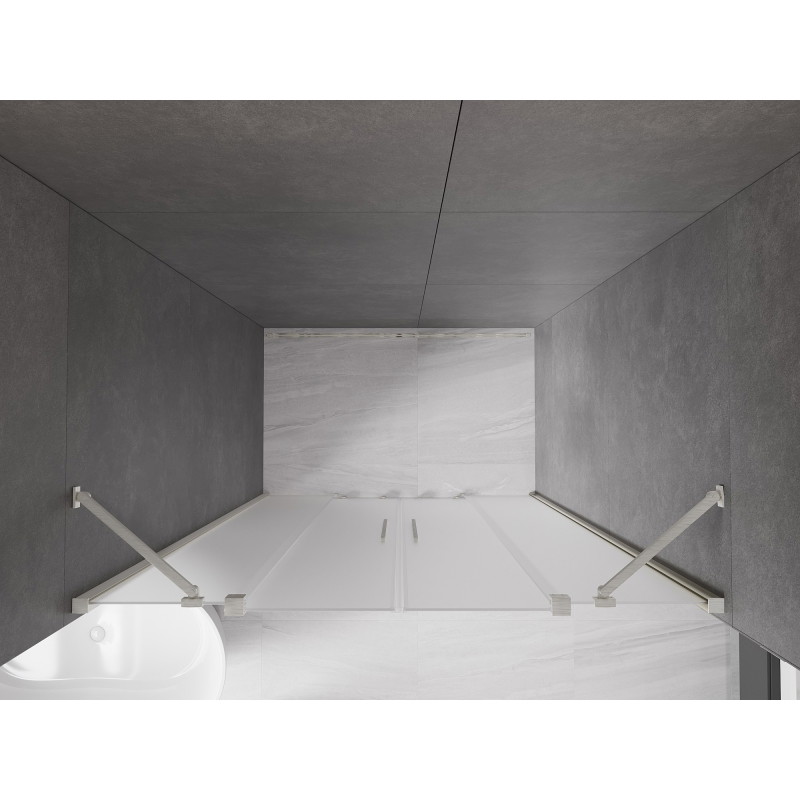 Mexen Velar Duo klizna tuš vrata 140 cm, mraz, brušeni nikal - 871-140-000-32-97