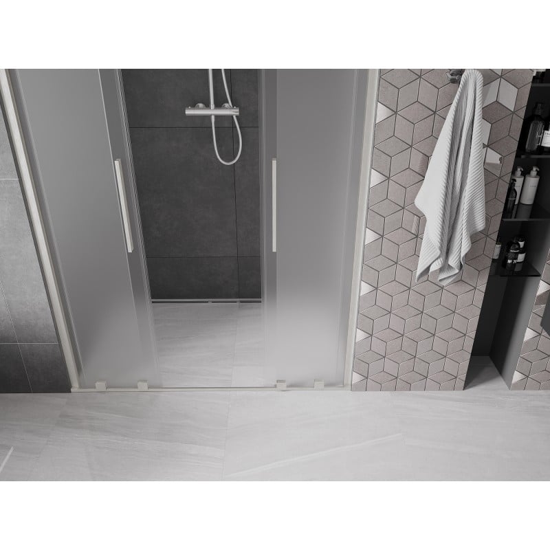 Mexen Velar Duo sliding shower door 150 cm, frosted, brushed nickel - 871-150-000-32-97