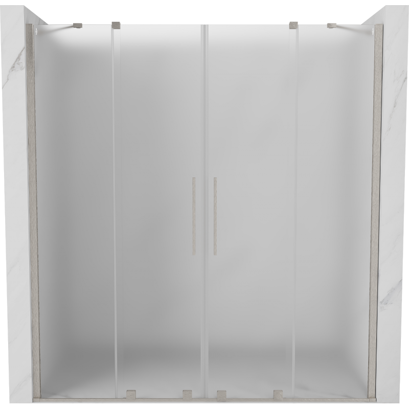 Mexen Velar Duo puertas de ducha correderas 170 cm, escarchado, níquel cepillado - 871-170-000-32-97