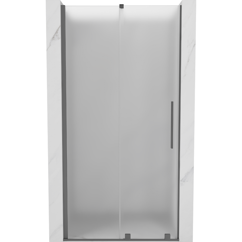 Mexen Velar drzwi prysznicowe rozsuwane 120 cm, szron, gun metal - 871-120-000-31-95