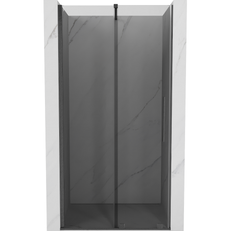 Mexen Velar schuifbare douchedeur 90 cm, grafiet, geborsteld gun gray - 871-090-000-41-66