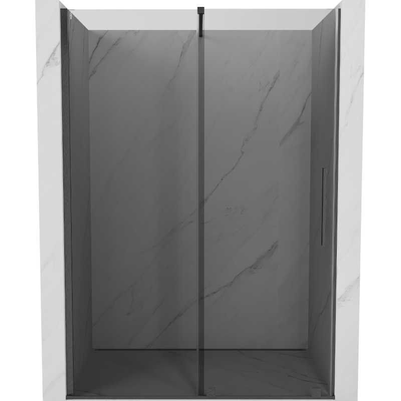 Mexen Velar schiebbar Duschdier 140 cm, Grafit, Geschëppte Gun Grey - 871-140-000-41-66