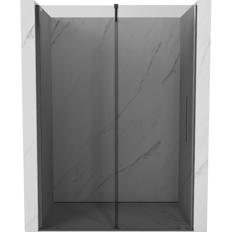 Mexen Velar drzwi prysznicowe rozsuwane 150 cm, grafit, gun gray szczotkowany - 871-150-000-41-66