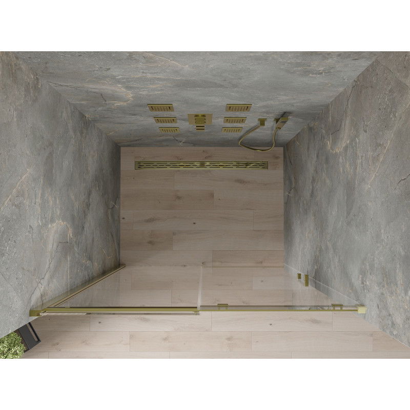 Mexen Omega portes de douche coulissantes 140 cm, transparentes, dorées - 825-140-000-50-00