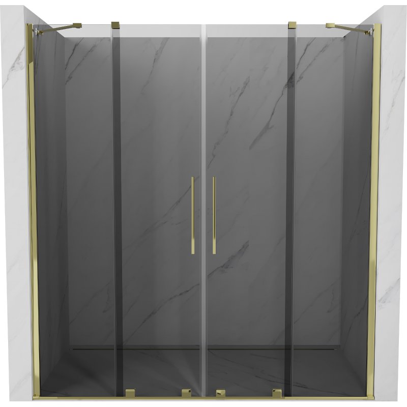 Mexen Velar Duo Schiebeduschtür 170 cm, Graphit, Gold - 871-170-000-42-50