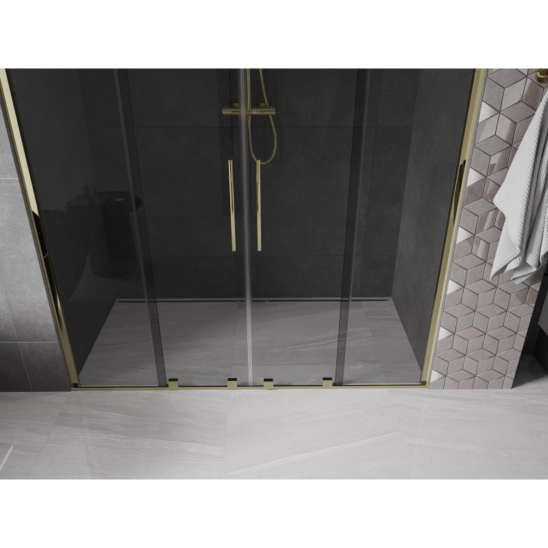 Mexen Velar Duo liuguksed duššiuks 170 cm, grafiit, kuldne - 871-170-000-42-50