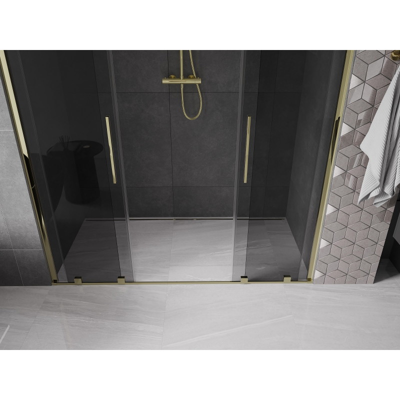 Mexen Velar Duo liuguksed duššiuks 170 cm, grafiit, kuldne - 871-170-000-42-50