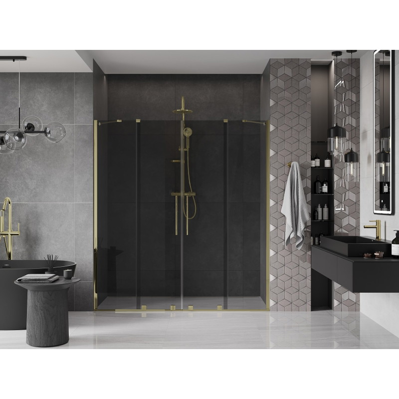 Mexen Velar Duo liuguksed duššiuks 170 cm, grafiit, kuldne - 871-170-000-42-50