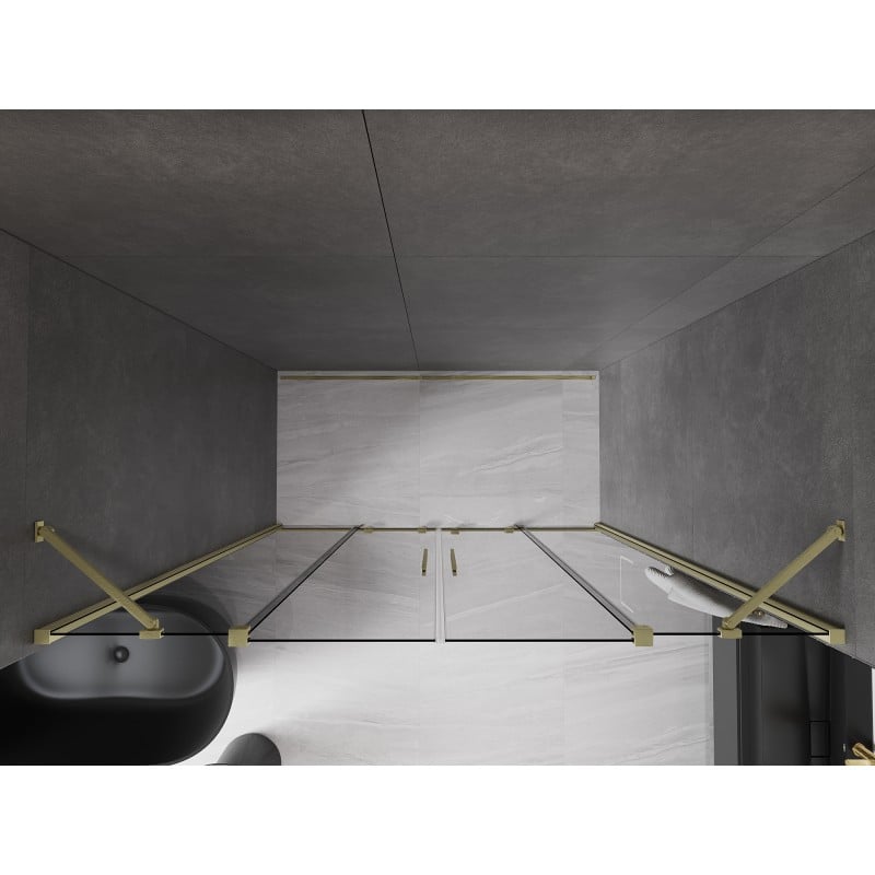 Mexen Velar Duo porte de douche coulissante 200 cm, graphite, or brossé - 871-200-000-42-55