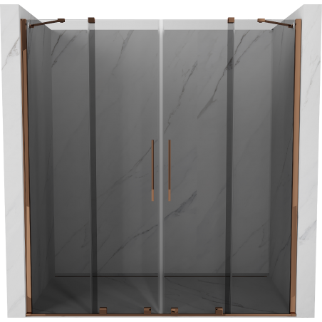 Mexen Velar Duo 180 cm Sliding Shower Door, Graphite, Rose Gold - 871-180-000-42-60