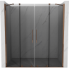 Mexen Velar Duo puertas de ducha correderas 180 cm, grafito, oro rosa - 871-180-000-42-60