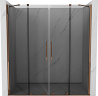 Mexen Velar Duo schuifdouchedeur 180 cm, grafiet, roze goud - 871-180-000-42-60