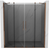 Mexen Velar Duo sliding shower door 200 cm, graphite, rose gold - 871-200-000-42-60