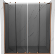 Mexen Velar Duo portas de duche deslizantes 170 cm, grafite, cobre escovado - 871-170-000-42-65