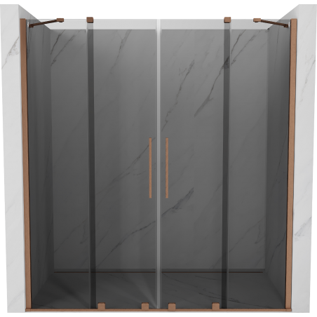 Mexen Velar Duo porte de douche coulissante 200 cm, graphite, cuivre brossé - 871-200-000-42-65