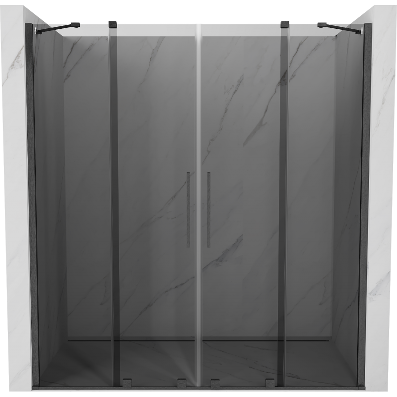 Mexen Velar Duo portas de duche deslizantes 170 cm, grafite, cinza metal escovado - 871-170-000-42-66