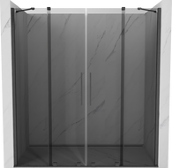 Mexen Velar Duo sliding shower doors 200 cm, graphite, brushed gun gray - 871-200-000-42-66