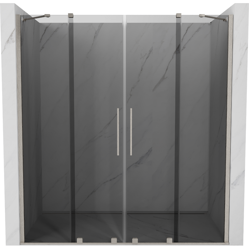 Mexen Velar Duo Schiebeduschtür 180 cm, Graphit, gebürsteter Nickel - 871-180-000-42-97