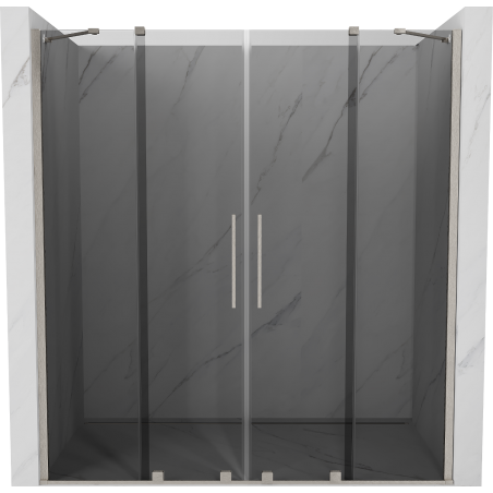 Mexen Velar Duo Schiebeduschtür 180 cm, Graphit, gebürsteter Nickel - 871-180-000-42-97