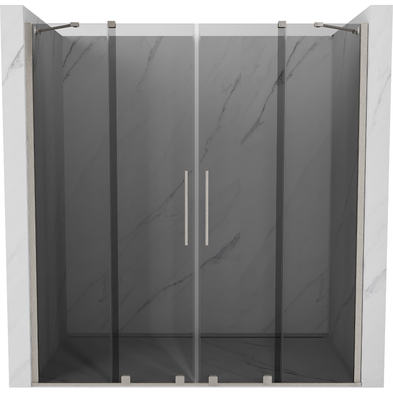 Mexen Velar Duo sliding shower door 200 cm, graphite, brushed nickel - 871-200-000-42-97