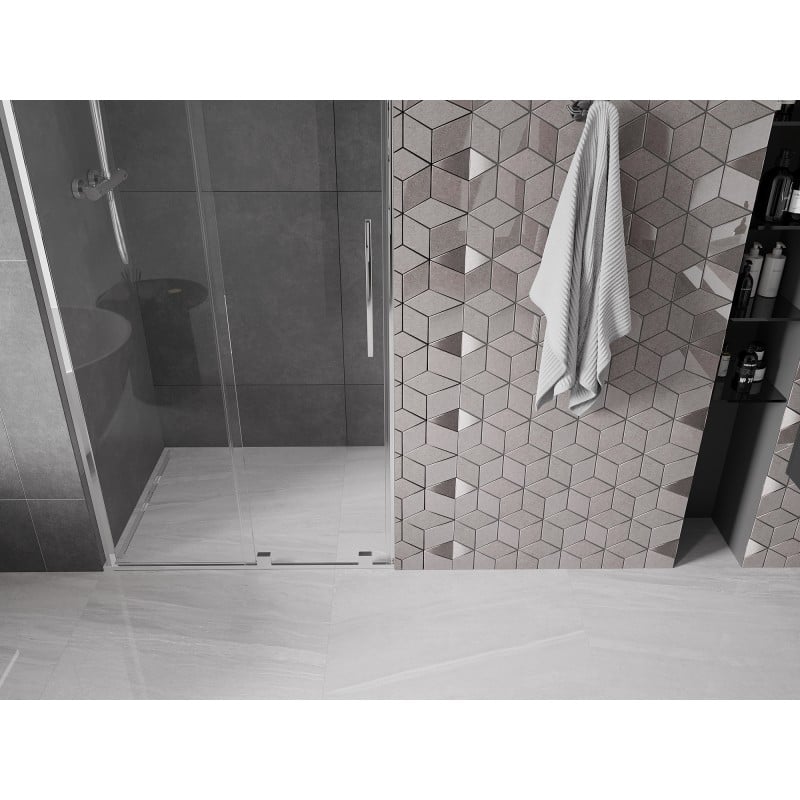Mexen Velar L drzwi prysznicowe rozsuwane 110 cm, transparent, chrom - 871-110-003-01-01