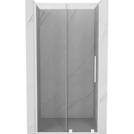 Mexen Velar L douchedeur schuif 90 cm, transparant, wit - 871-090-003-01-20