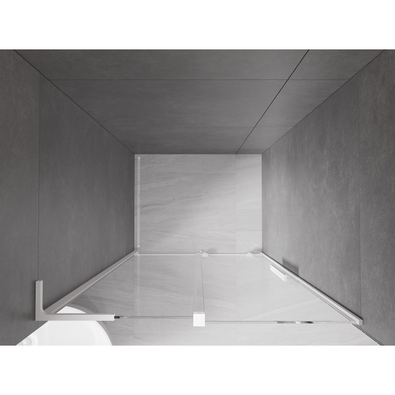 Mexen Velar L drzwi prysznicowe rozsuwane 90 cm, transparent, białe - 871-090-003-01-20