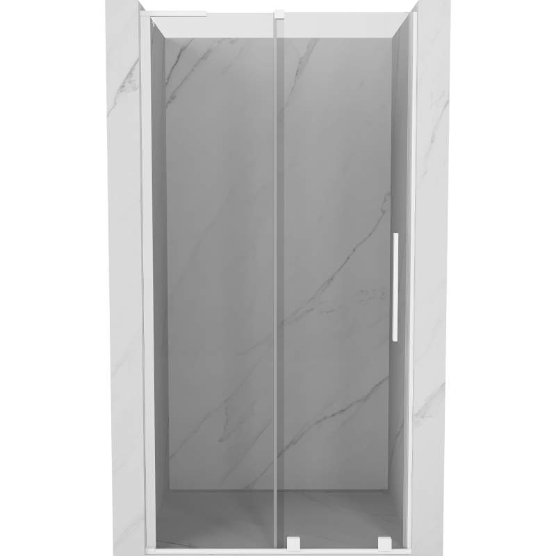 Mexen Velar L drzwi prysznicowe rozsuwane 110 cm, transparent, białe - 871-110-003-01-20