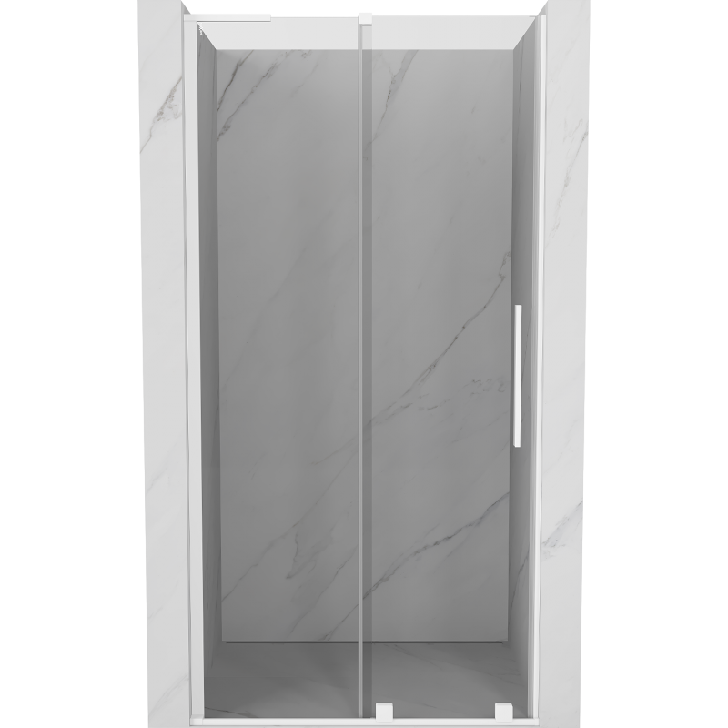Mexen Velar L drzwi prysznicowe rozsuwane 120 cm, transparent, białe - 871-120-003-01-20