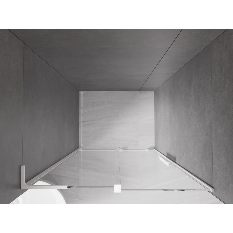 Mexen Velar L drzwi prysznicowe rozsuwane 120 cm, transparent, białe - 871-120-003-01-20