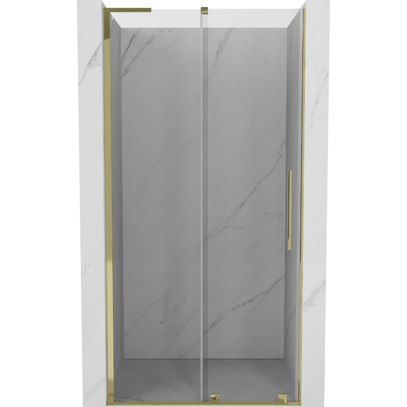 Mexen Velar L drzwi prysznicowe rozsuwane 120 cm, transparent, złote - 871-120-003-01-50