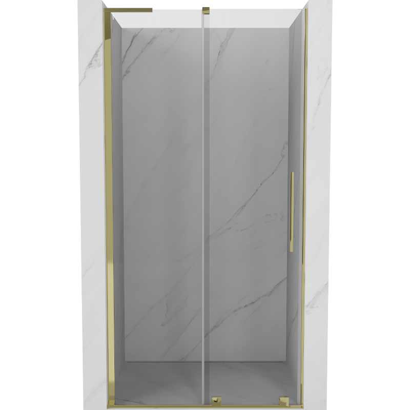 Mexen Velar L porta doccia scorrevole 120 cm, trasparente, dorato - 871-120-003-01-50